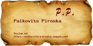 Palkovits Piroska névjegykártya